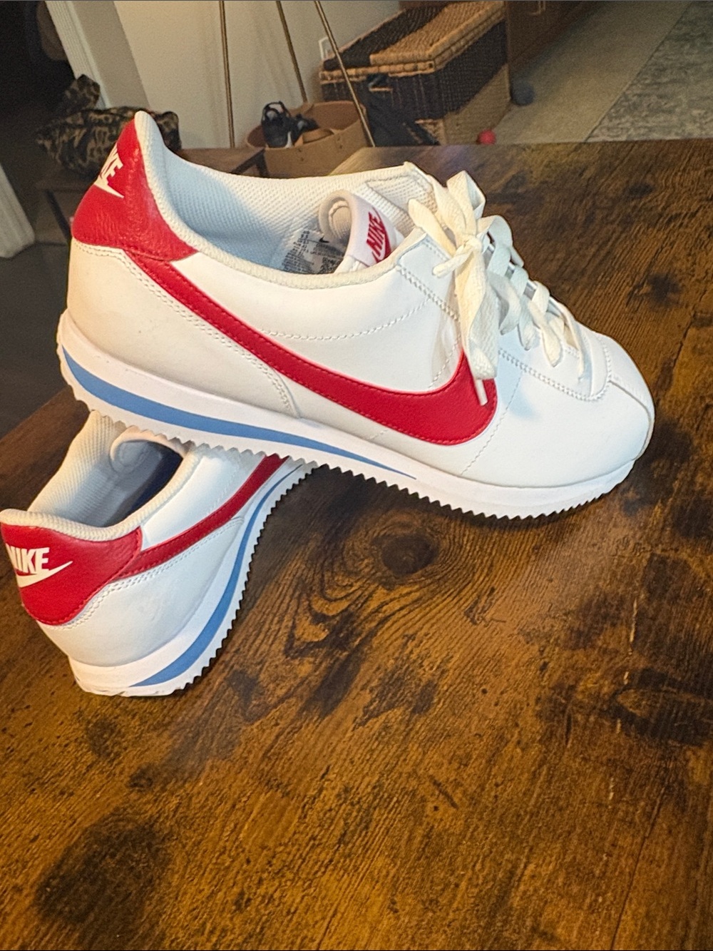 Nike Men's Classic Cortez Leather 'Forrest Gump' White/Varsity Red/Varsity Blue